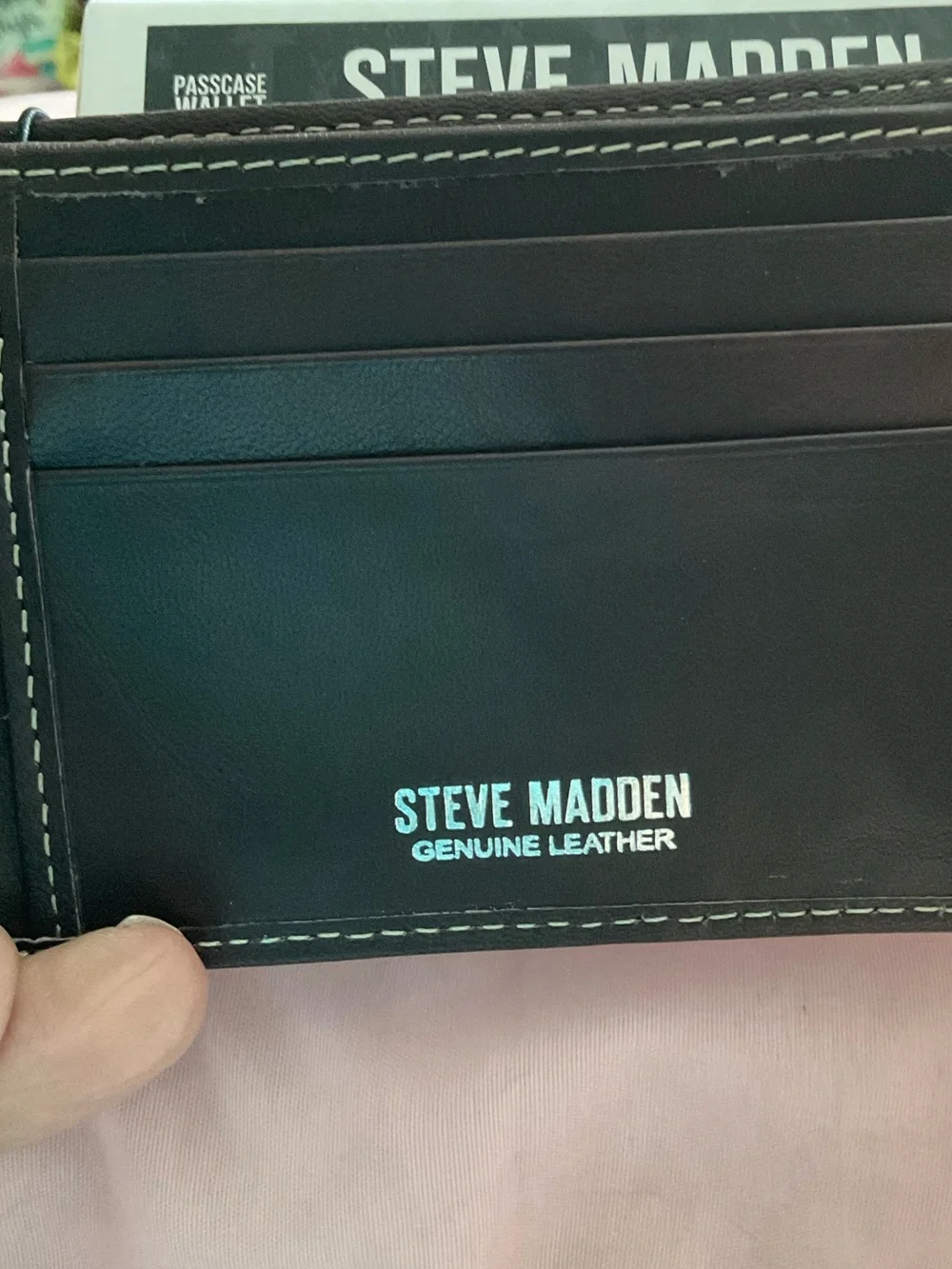 Steve Madden Men’s RFID Genuine Leather Passcase Wallet - Brown